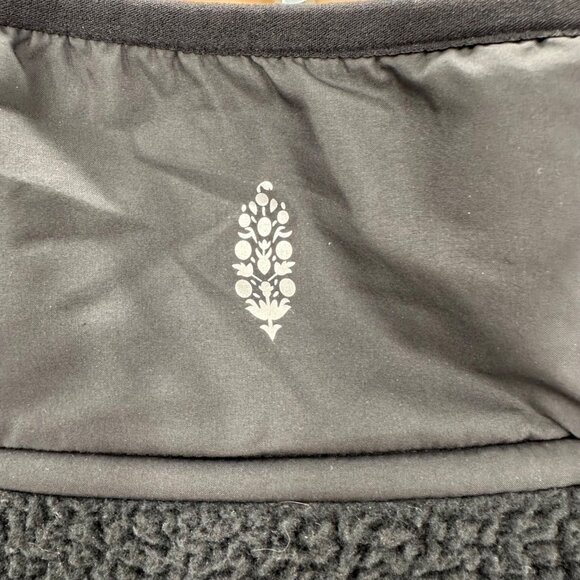 Fp Movement Womens Black Hit The Slopes Cropped Snap Sherpa Fleece Jacket M - Picture 8 of 12